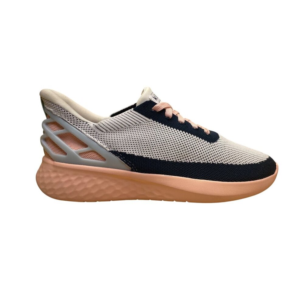 Kizik Women’s White & Pink Lace-Up Slip-On Comfort Tech Casual Sneakers Size 8
